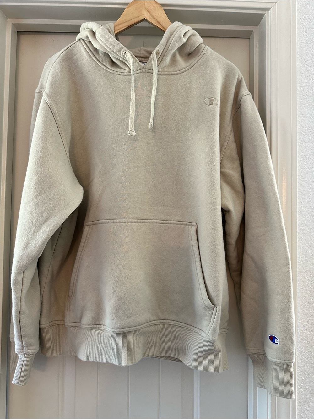 Champion Men's Hooded Pullover Sweatshirt - Light Beige